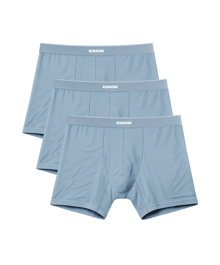 Bamboo Boxer Briefs 5" (3-Pack) Light Blue
