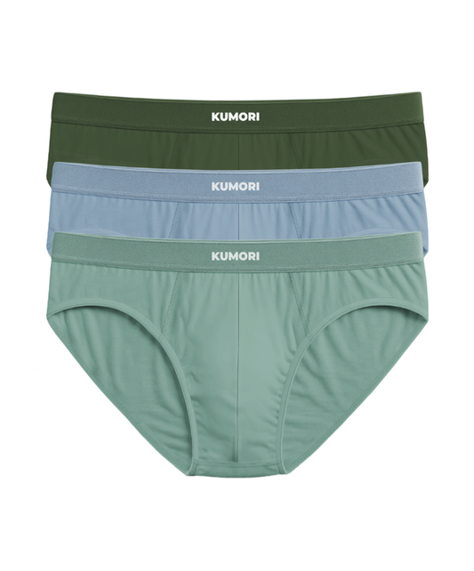 Bamboo Briefs Light Blue, Olive and Mint (3-Pack)