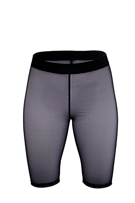 Biker Short Stretch mesh / Black mesh - EXES LINGERIE