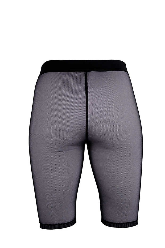 Biker Short Stretch mesh / Black mesh - EXES LINGERIE