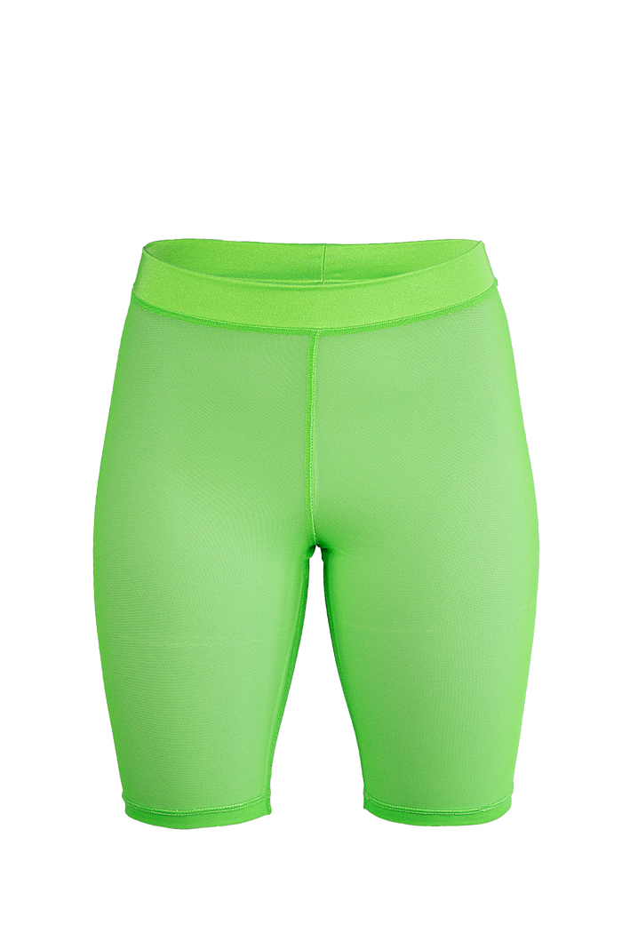 Biker Short Stretch mesh  / Neon Lime mesh - EXES LINGERIE