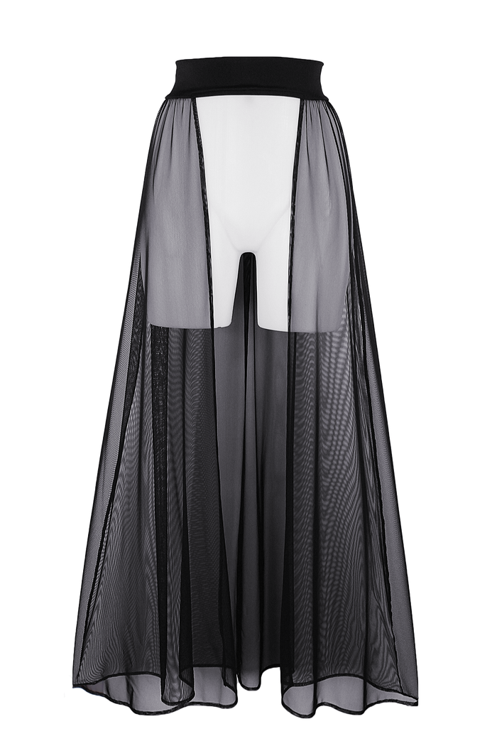 Mesh Maxi Skirt Cover-up / RESORT SKIRT BLACK - EXES LINGERIE