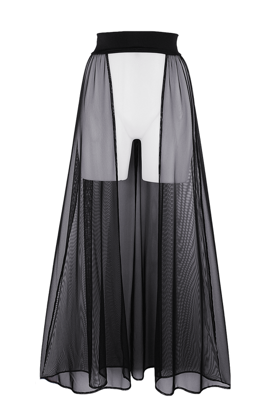 Mesh Maxi Skirt Cover-up / RESORT SKIRT BLACK - EXES LINGERIE