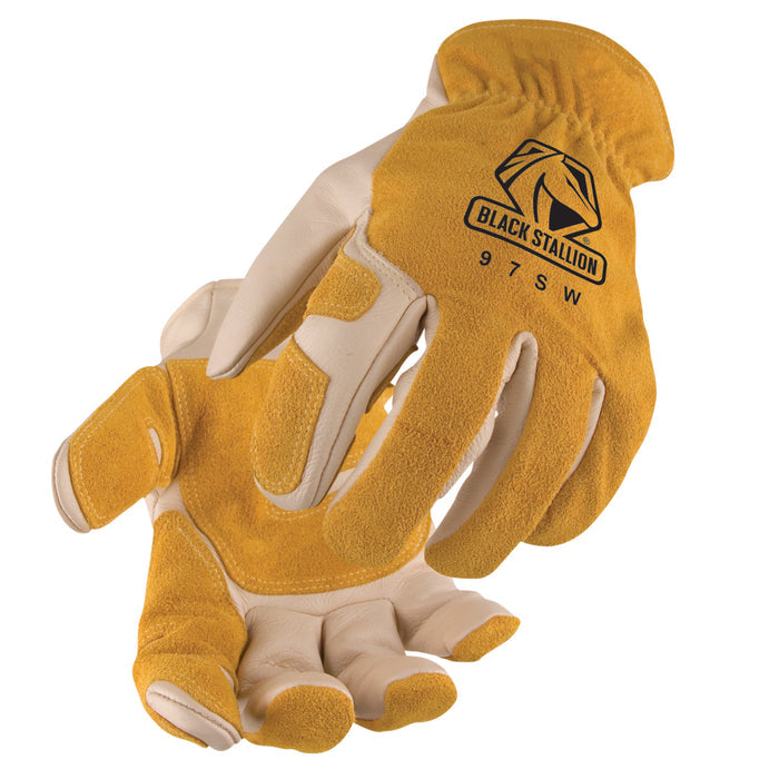 Black Stallion Versatile Grain Cowhide Palm Drivers Glove with Reinforced Palm #97SW