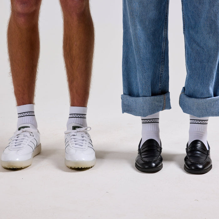 Del Campo Black/Grey Checkered Stripes golf socks