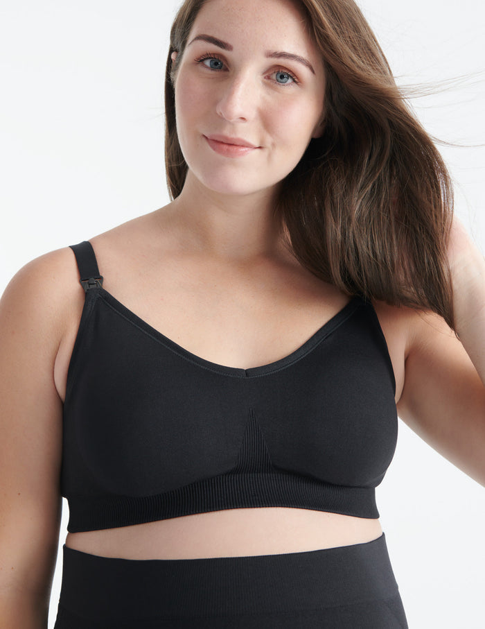 | Front view of model highlighting the coverage and fit | Black