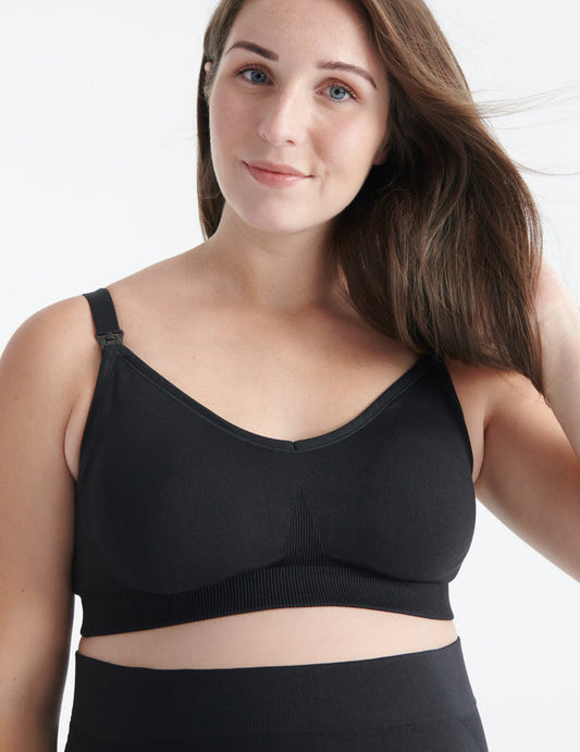 | Front view of model highlighting the coverage and fit | Black