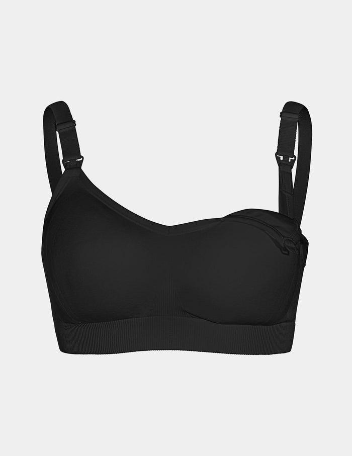 | Front view of model highlighting the coverage and fit | Black