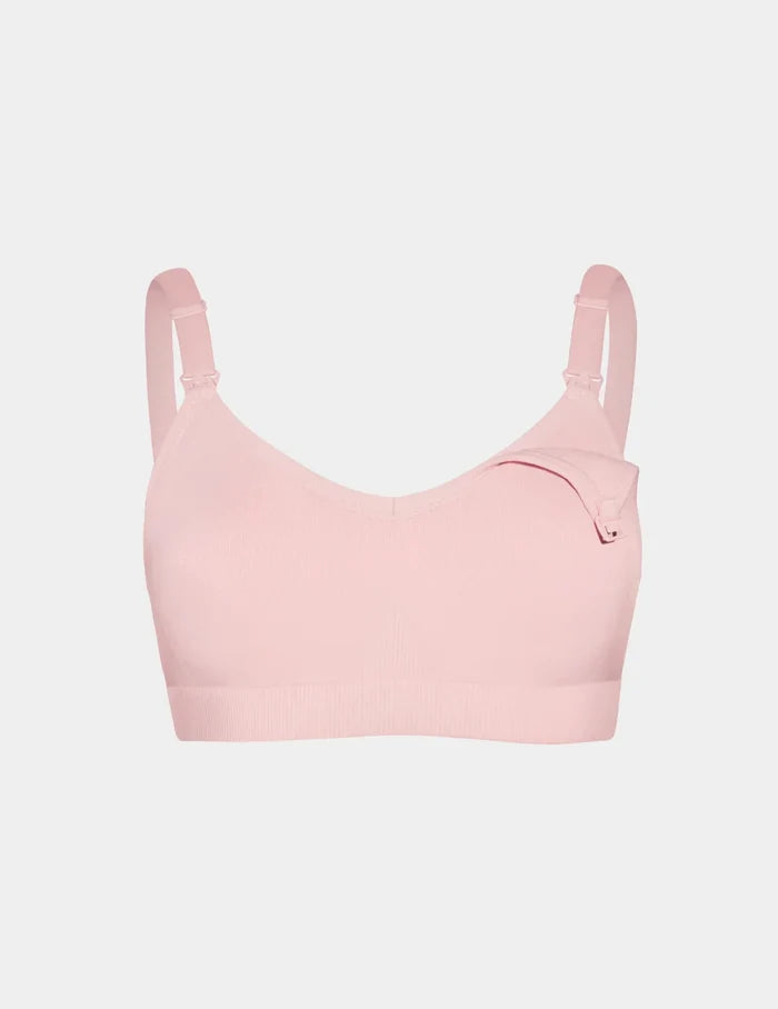 | View of BlissFit™ Nursing/Pumping Bra shown front-facing against a light gray background | Rose Water