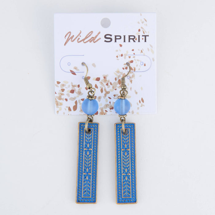 Blue Bar Earrings