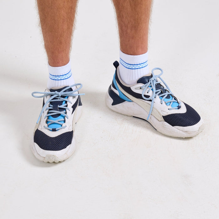 Del Campo Blue Checkered Stripes golf socks