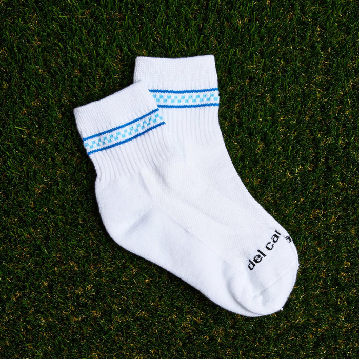 Del Campo Blue Checkered Stripes golf socks