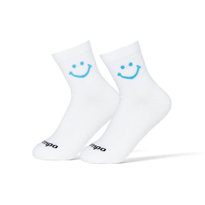 Del Campo Blue Smiley golf socks