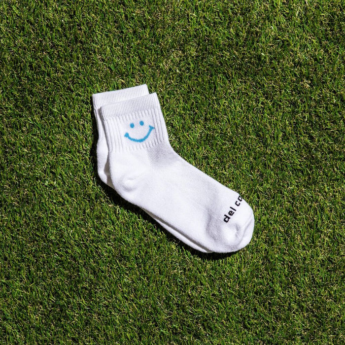 Del Campo Blue Smiley golf socks