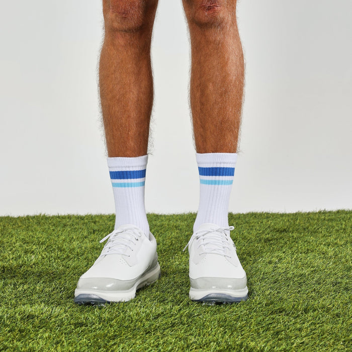 Blue Stripe Crew Socks - del campo