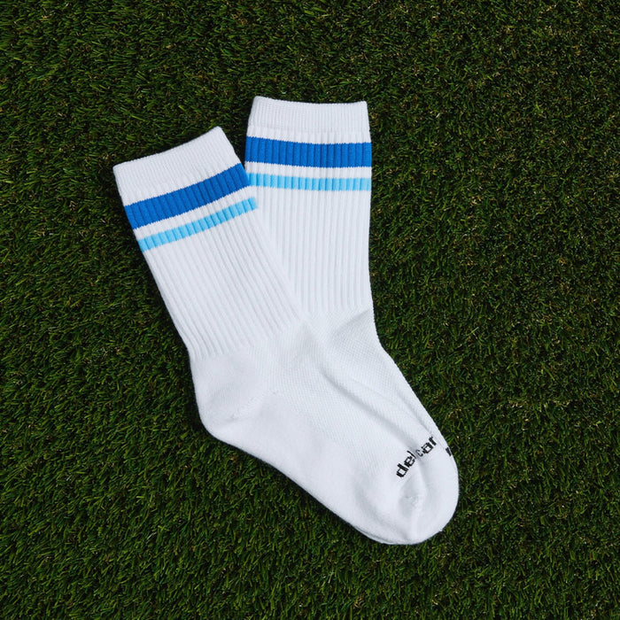 Blue Stripe Crew Socks - del campo