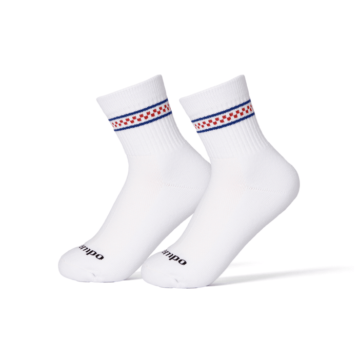 Del Campo Blue/Red Checkered Stripes golf socks
