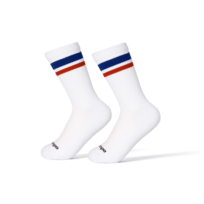 Del Campo Blue/Red Crew Stripe golf socks