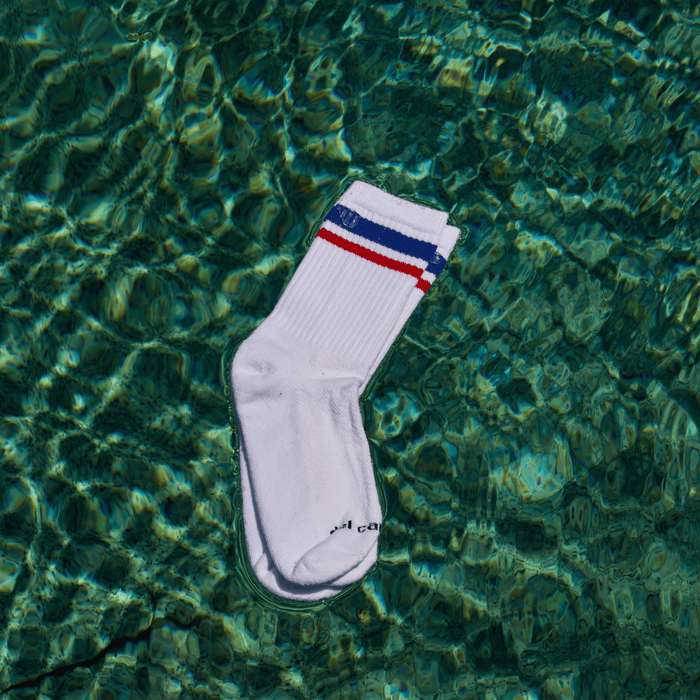 Del Campo Blue/Red Crew Stripe golf socks