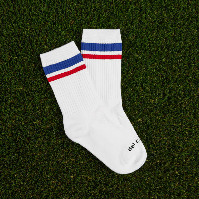 Del Campo Blue/Red Crew Stripe golf socks