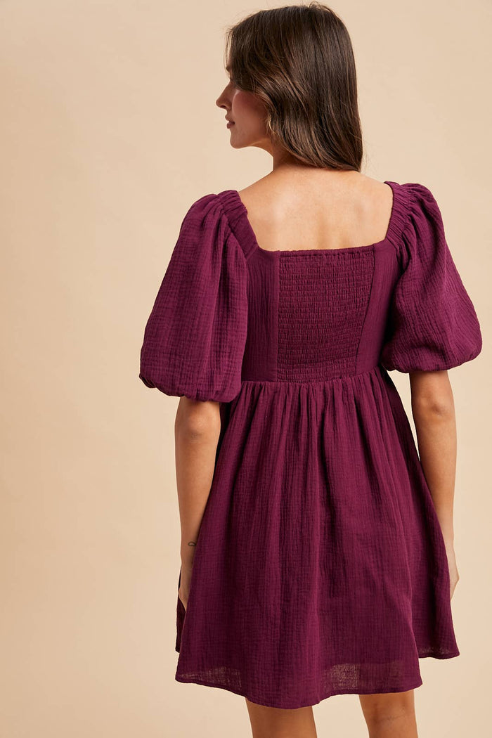 BOX PLEAT MINI DRESS