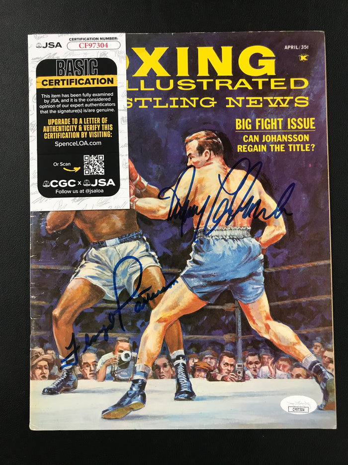 Boxing Illustrated Floyd Patterson vs. Ingemar Johansson 1961 DUAL Signed Auto JSA