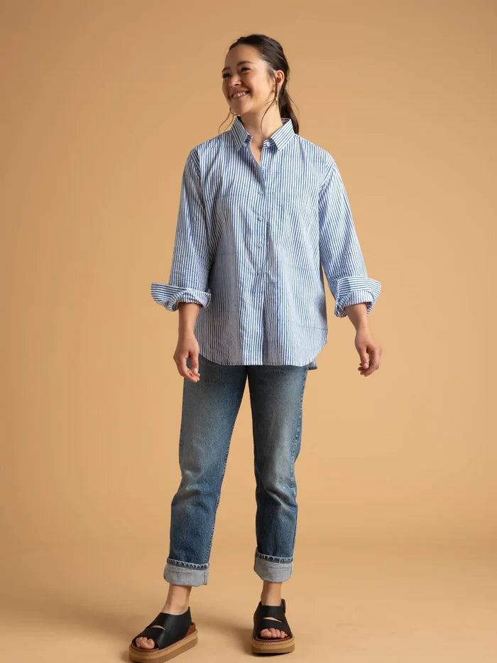 Boyfriend Shirt - Menwear Stripe