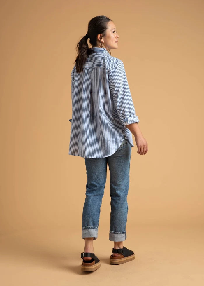 Boyfriend Shirt - Menwear Stripe