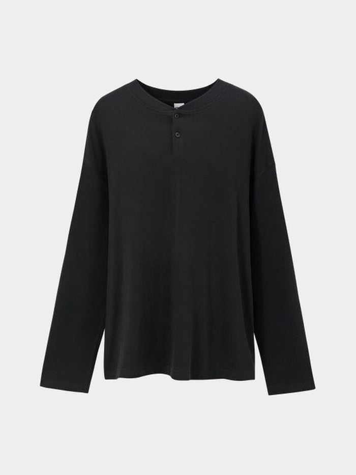 Paper Straight Bracken Henley black — front
