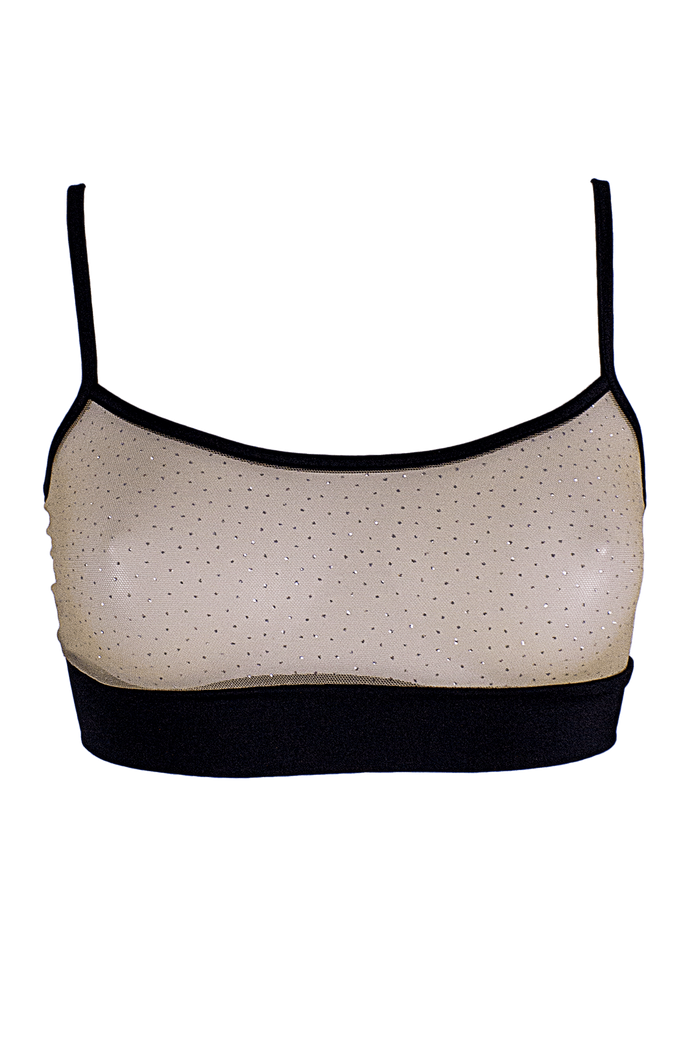 Bralette Mesh Sparkles / Nude Lingerie Top / NewAge Nude Sparkles - EXES LINGERIE
