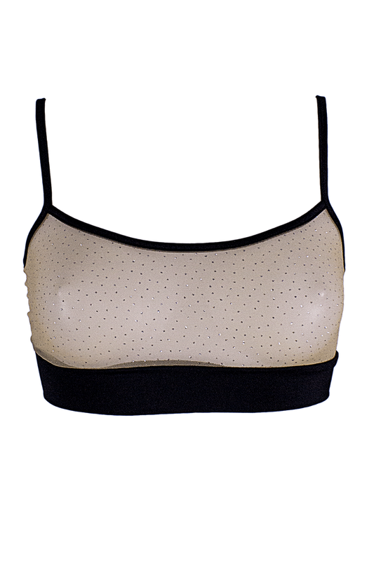 Bralette Mesh Sparkles / Nude Lingerie Top / NewAge Nude Sparkles - EXES LINGERIE