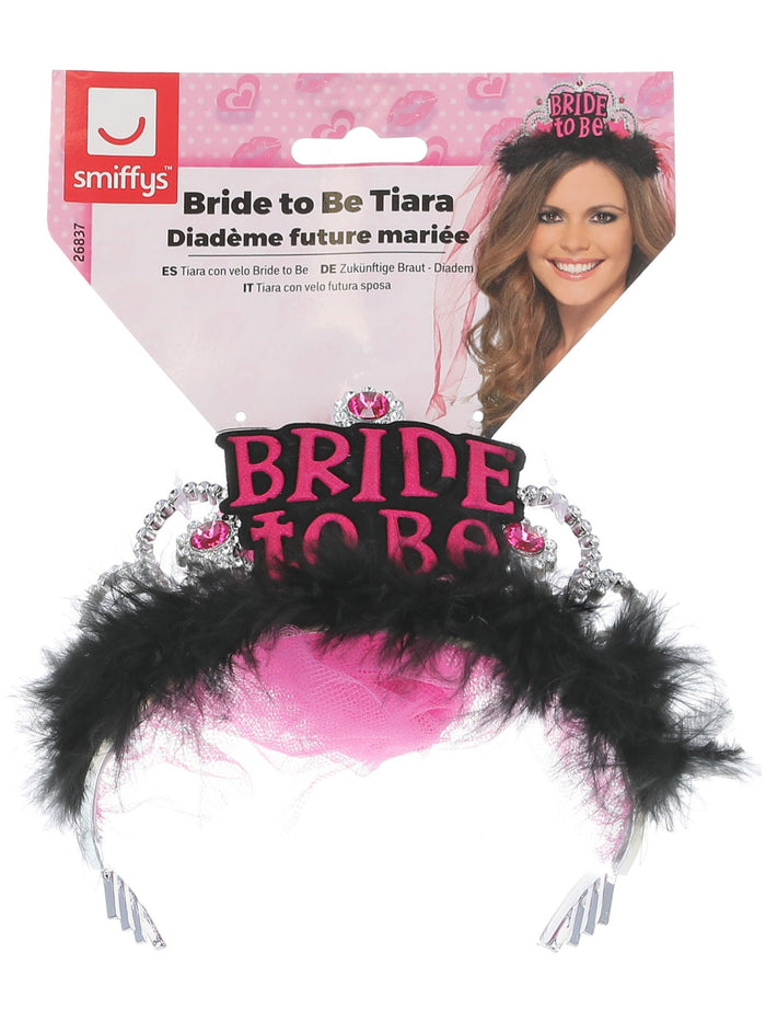 Bride To Be Tiara with Veil, Black
