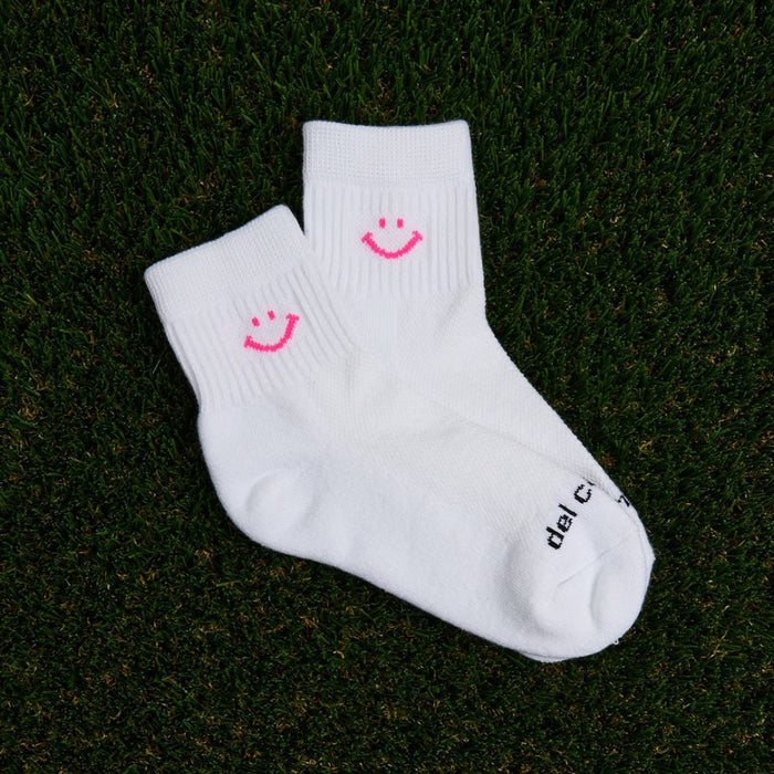 Del Campo Bright Pink Smiley golf socks