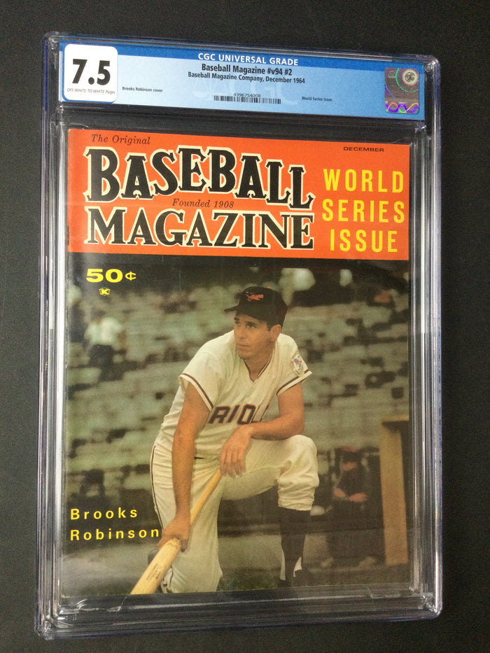 Brooks Robinson 1964 CGC 7.5 Baseball Magazine World Series Issue Baltimore Orioles