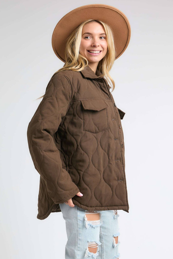 Brown Quilted Jacket