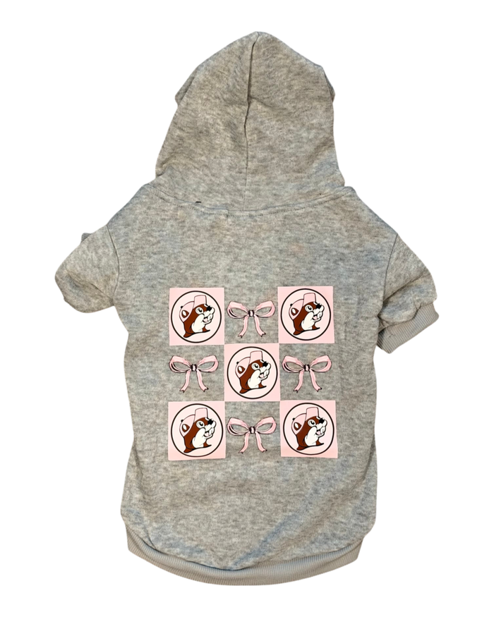 Pink accent dog hoodie - stylish pet wear