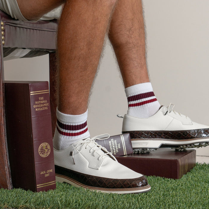 Del Campo Burgundy Stripes golf socks