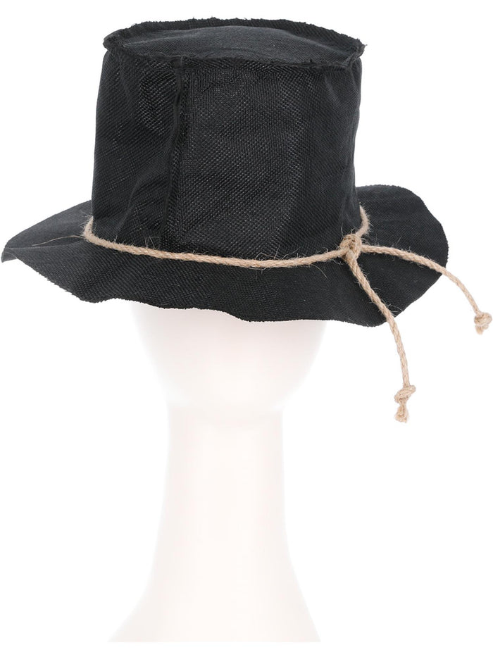 Burlap Scarecrow Top Hat, Black