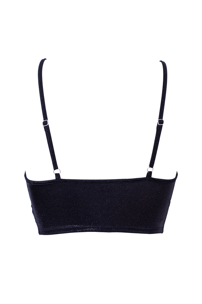 Bustier Holographic Crop top / HOLO BLACK,TOPS - EXES LINGERIE