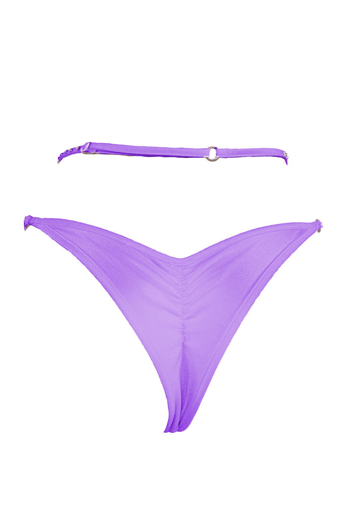 Cage thong with crystals scrunch back / ÉTOILE LILAC,BOTTOMS - EXES LINGERIE