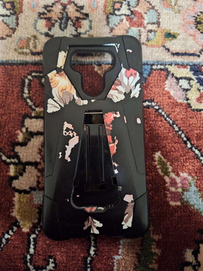 Case For LG G6 BROKEN KICKSTAND!!  FLORAL DESIGN ALMOST COMPLETELY GONE! - Diamonds Sapphires Rubies Emeralds