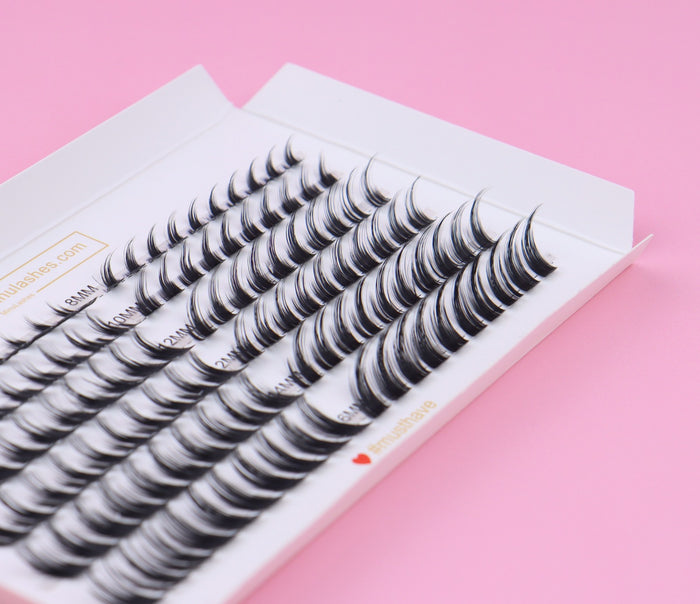 Cashmere Curl CC  DIY Cluster Lashes – At Home Salon Quality 8 10 12 14 16mm by MinuLashes