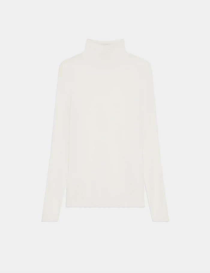| Cashmere Mist Turtleneck shown front-facing against a light gray background | Ivory