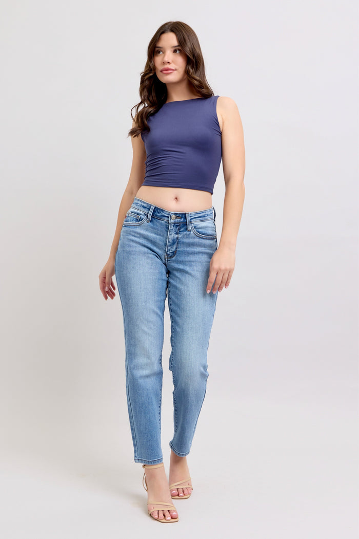 Cellphone Pocket Mid Rise Slim Fit