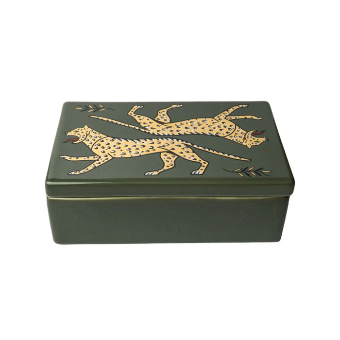 Ceramic Leopard Curio Box
