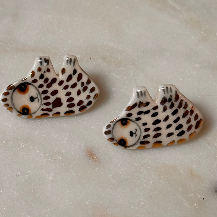Ceramic Sloth Stud Earrings