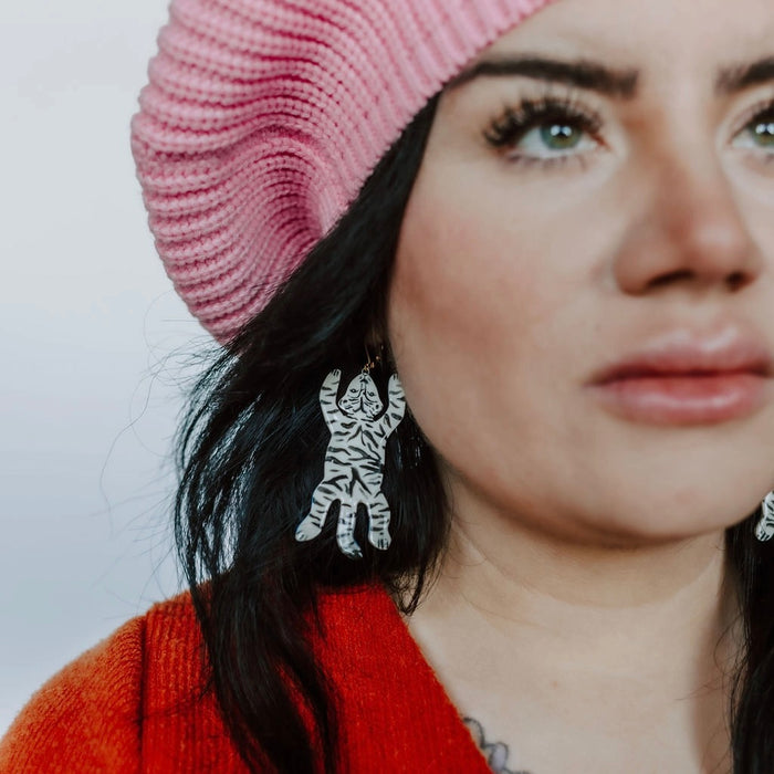 Ceramic Tiger Earrings