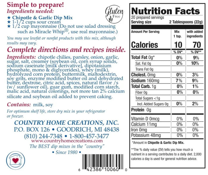 Chipotle Garlic Dip Mix