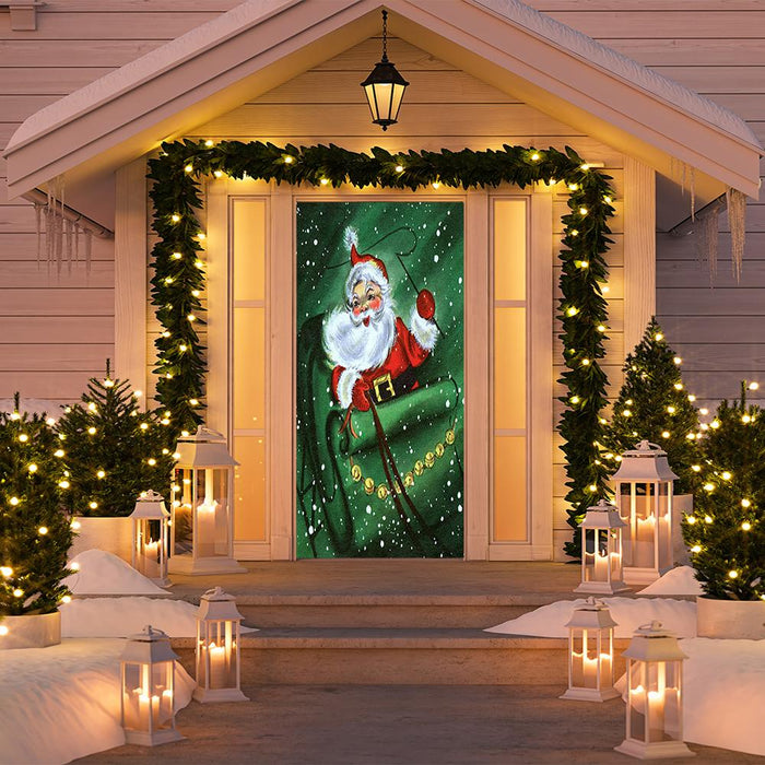 DoorFoto Door Cover Christmas Sleigh