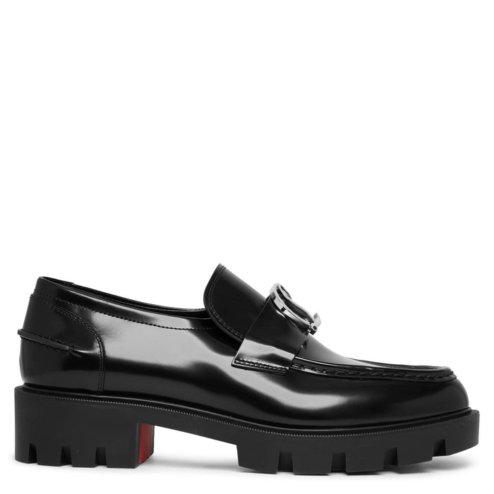 CL Moc black leather flats